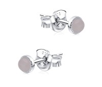 Rose Quartz Stone Silver Ear Stud STS-5336